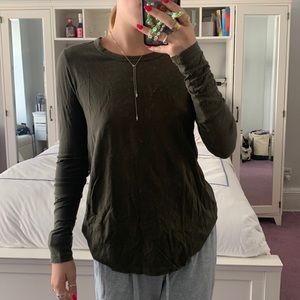 James Perse Army Green Long Sleeve